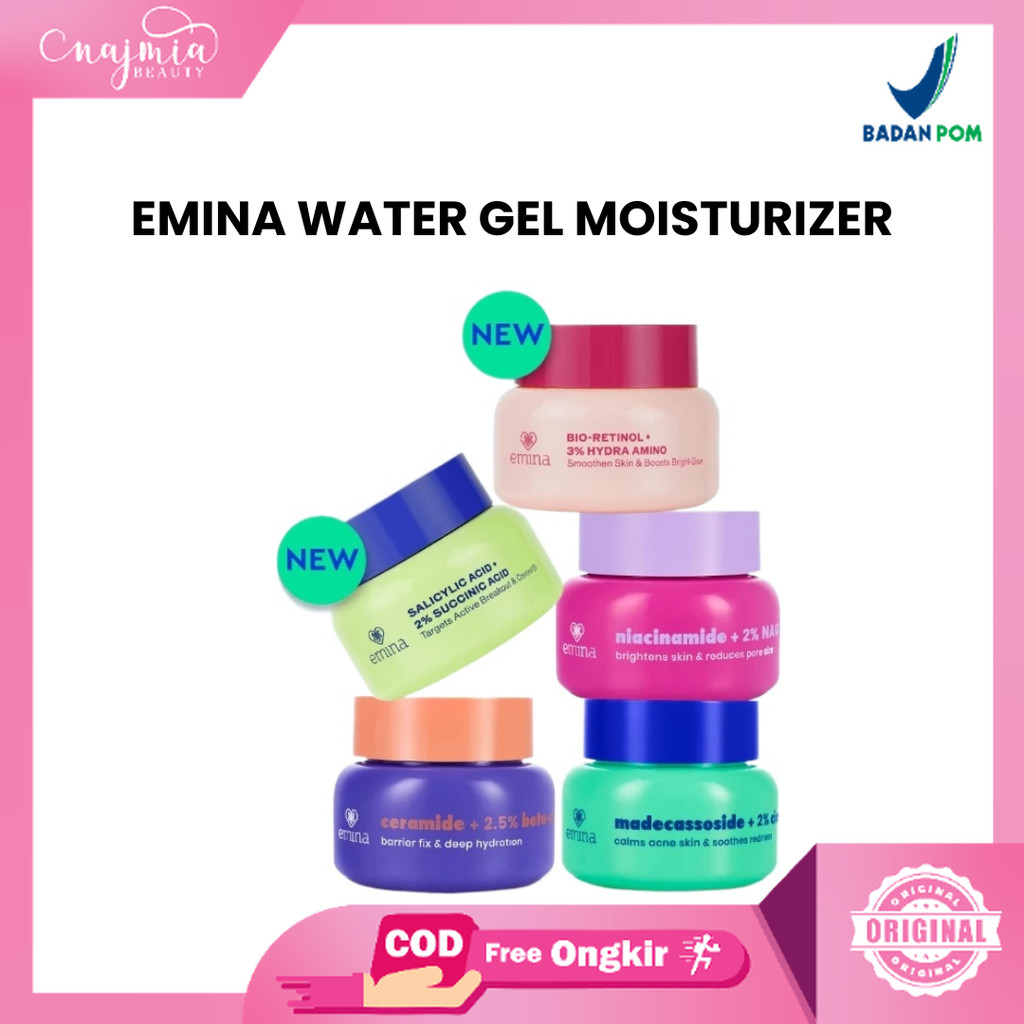 Najmia - Emina Water Gel Moisturizer 30g l Water Gel Calming l Water Gel Barrier l Water Gel Bright 