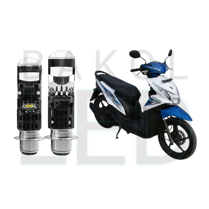 1pcs Lampu depan LED H6 Mini BiLED motor Honda Beat FI 2014 2016 BL