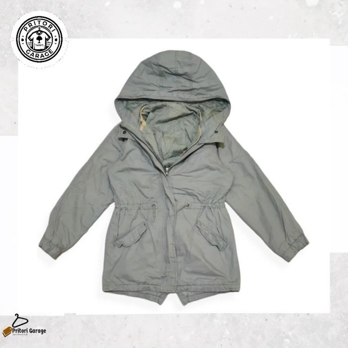 M-65 Utility Outdoor Military 2in1 Vest Hoodie Parka Jacket GAP Grey Blue Wash Color Vintage S