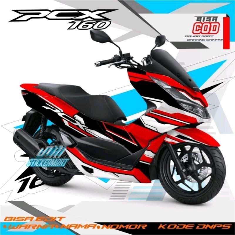 Stiker Motor sticker decal full body PCX 160 merah grafis Murah  Berkwalitas