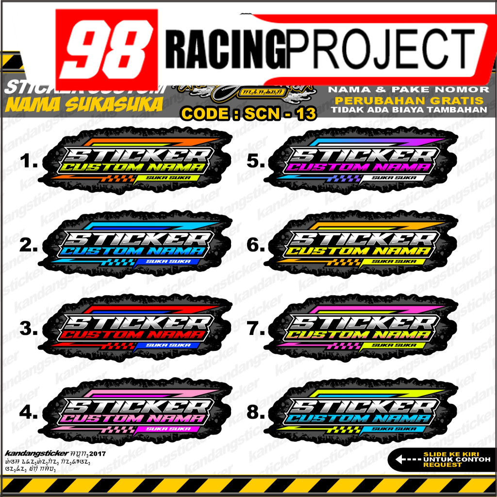 Stiker Custom Nama StickerCustom Racing Sunmori Sticker motor Stikercustom Stiker Custom Satuan