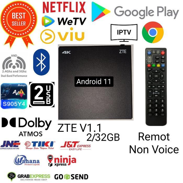 PLUGHOUSE Tv Android Box Zte B860H V5 4K Android 9 Root & Unlock, Full Aplikasi - V1.1 Non Voice, Ka