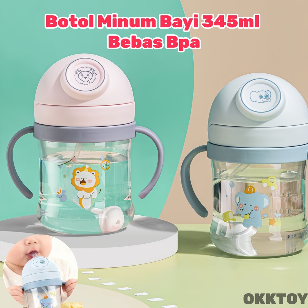 Botol Minum Bayi 345ml Bebas Bpa/Botol Minum Bayi/Gelas Susu Anak/Botol Bayi Lucu