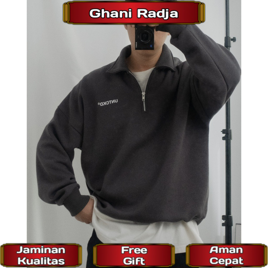 UNTCKD Halfzip Rugby Shirt Dark Grey