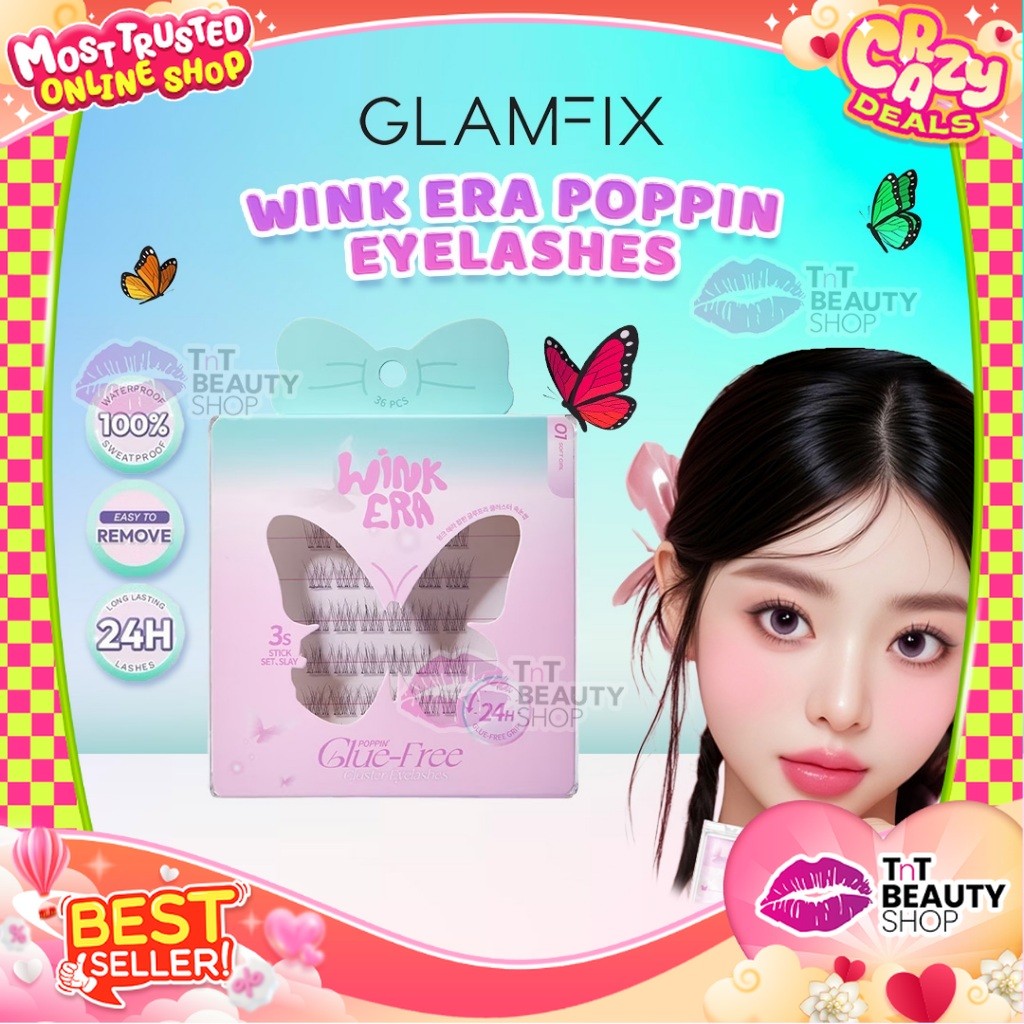 GLAMFIX Eyelash Extension Individual Lashes Langsung Tempel 9-14mm Tanpa Lem | TnT Beauty