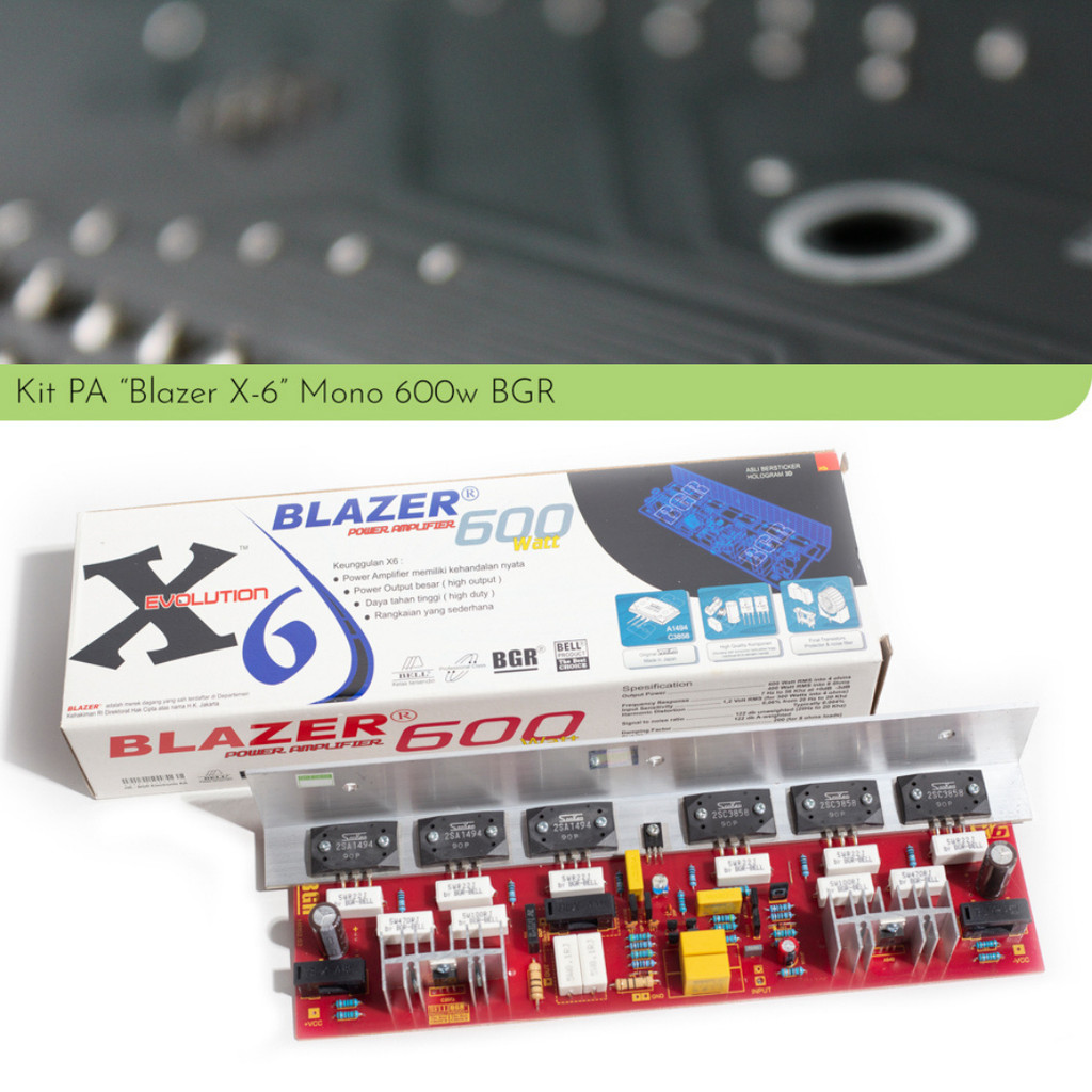 Kit Rakitan Power Amplifier Mono Blazer X-6 X6 X 6 dengan Transistor Sanken Evolution by BGR BELL