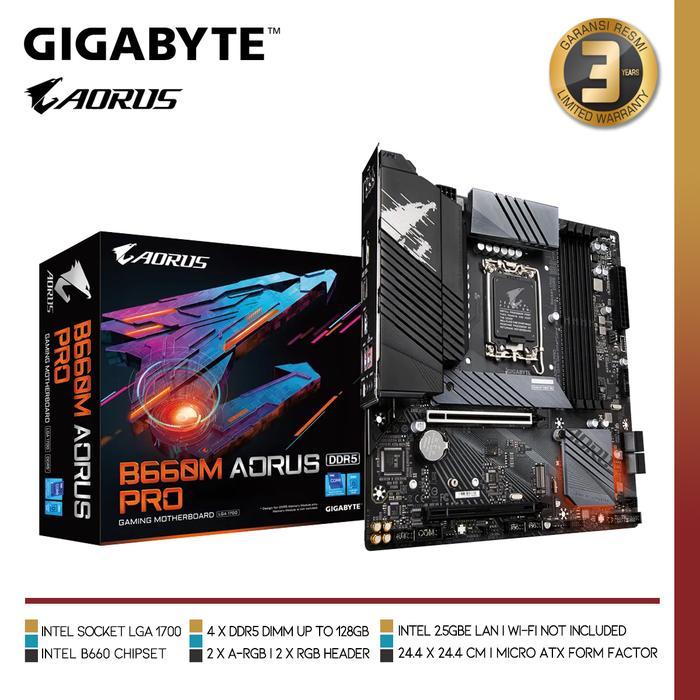 GABYTE B660M AORUS PRO | Intel B660 LGA 1700 DDR5 Micro ATX - 1.0