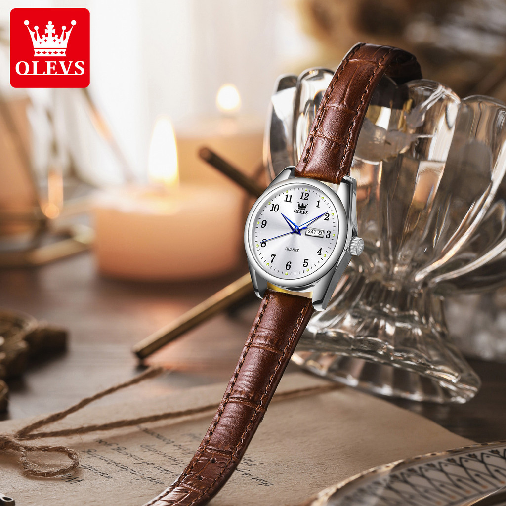 OLEVS Jam Tangan Wanita Kecil Original 100% Jam Tangan Casual Perempuan Analog Quartz Anti Air Tali 