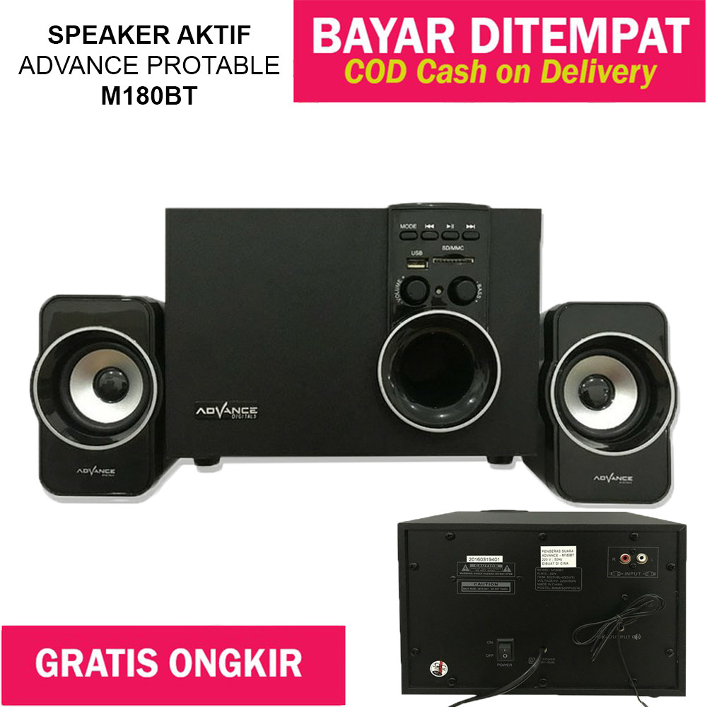 Speaker Aktif Super Bass Advance M180BT Bluetooth Speker Aktif Portable Subwoofer BASS Original