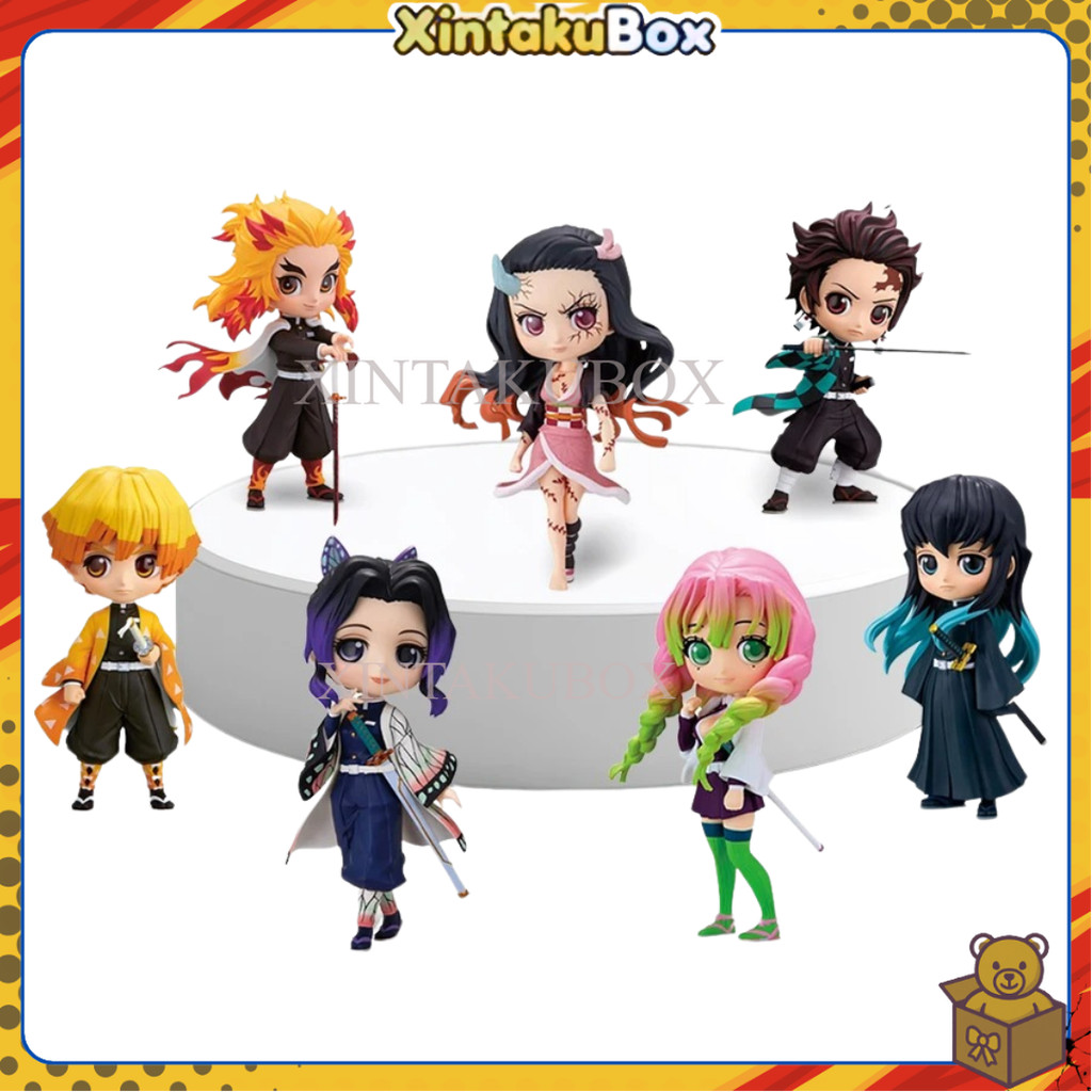 Action Figure Demon Slayer Nezuko Tanjiro Muichiro Kimetsu No Yaiba Qposket Style Figur Anime