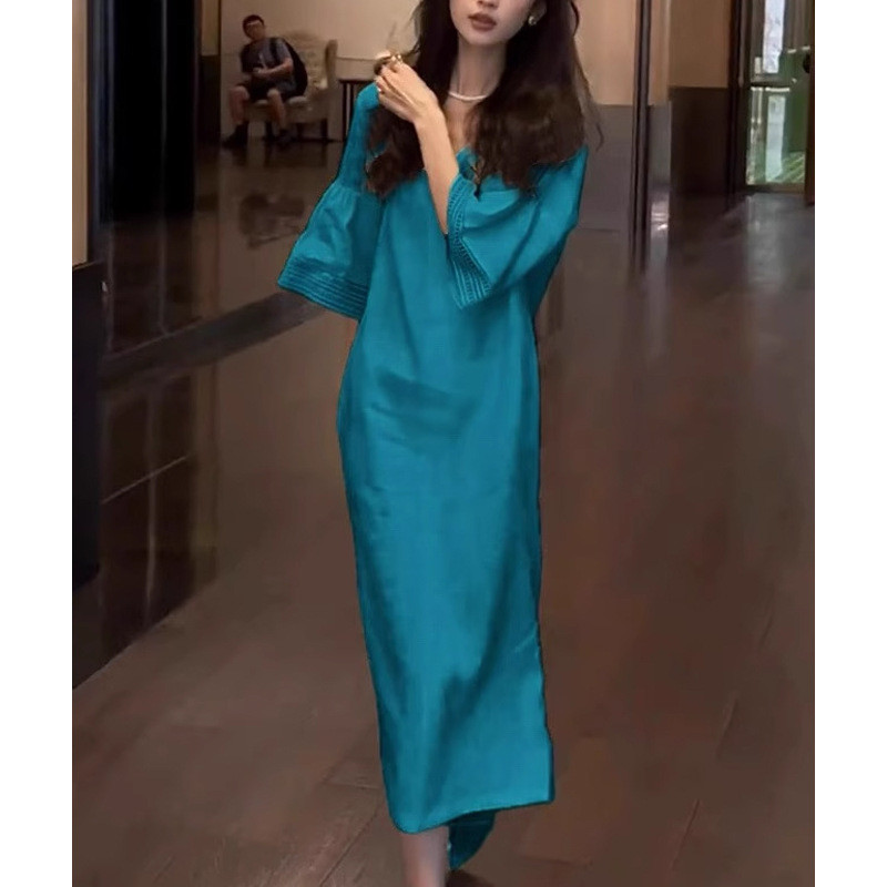 [COD]Gaun wanita, mewah ringan, berkelas, cantik, gaun panjang modis, serbaguna.