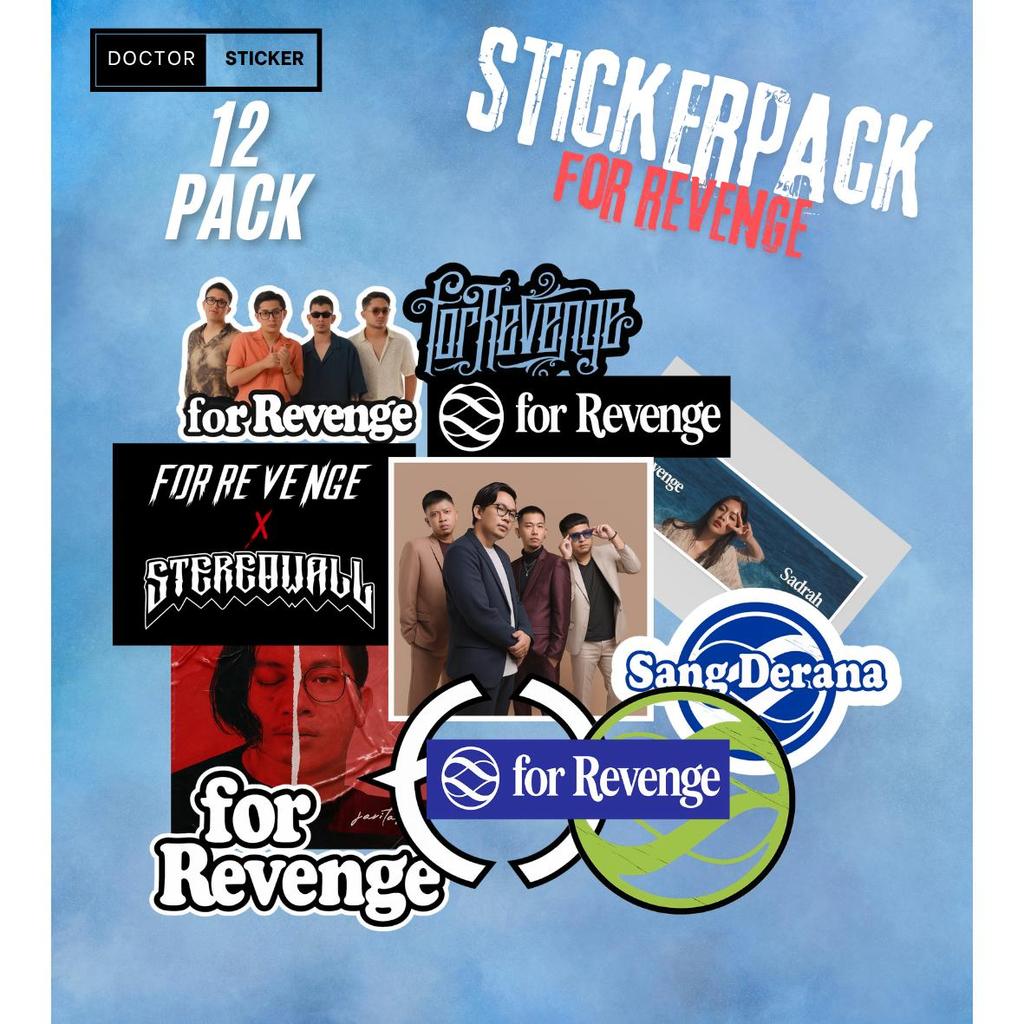 12pcs Stiker FOR REVENGE Artist Pack | Stiker Anti Air Anti Luntur | Sticker Laptop HP Motor Paper S