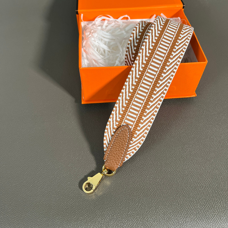 Herbag Evelyn Replacement Shoulder Strap Gold Togo Cowhide Woven Canvas 5cm Wide Hand-Sewn