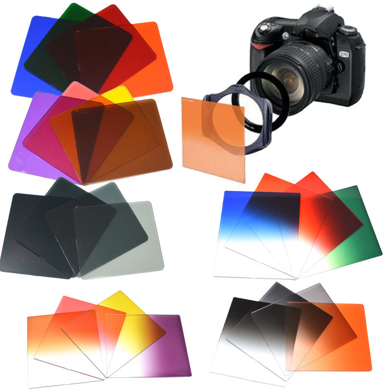 KnightX ND Cokin P Series Grad ND2 ND4 ND8 ND16 Full Color Blue Orange Red Adapter 52mm 58mm 67mm 77