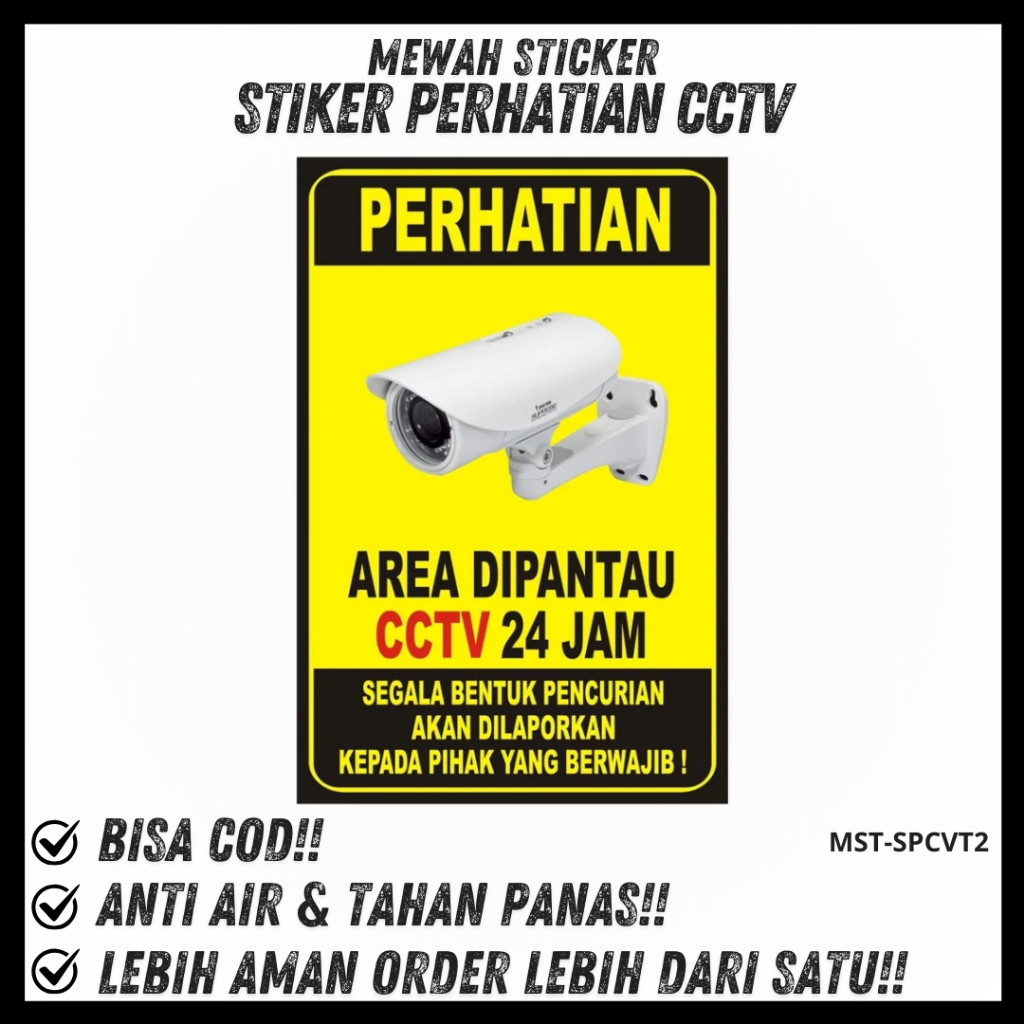MURAH stiker cctv 24 jam / stiker pantau cctv / stiker keamanan lingkungan