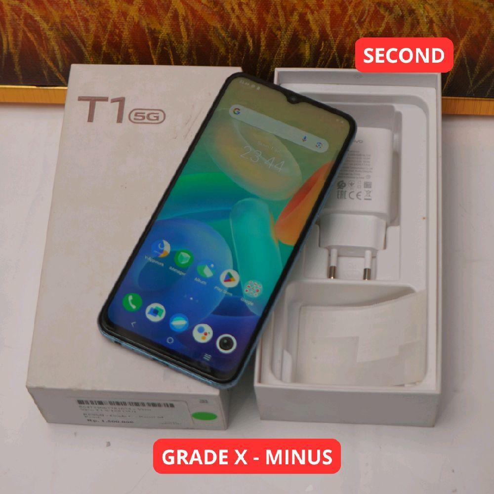 VIVO T1 8/256 GB (5G) GRADE X - MINUS HP SECOND ORIGINAL SINAR MUTIARA CELL (47390)
