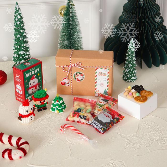 Promo Mini Hampers Natal Lucu isi Bricks, Cookies, Permen - Kado Natal Anak - Souvenir Sekolah Mingg