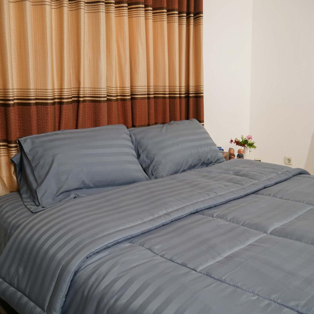 Bedcover Set Sprei Hotel Premium Graphite Ukuran Lengkap - Fankay