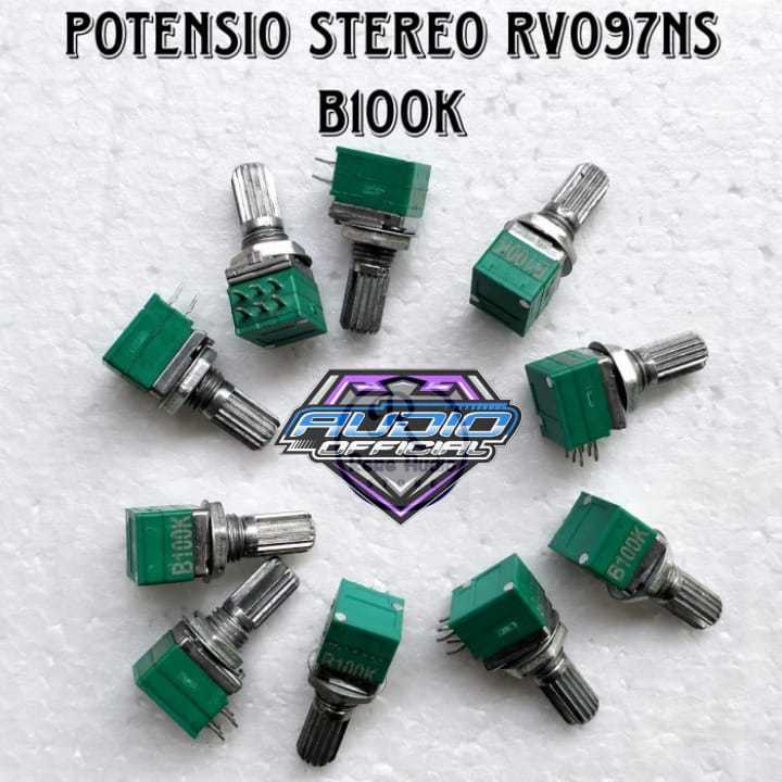 Potensio Stereo RV097ns RK097 Setereo 6 Kaki / 6 Pin Potentiometer