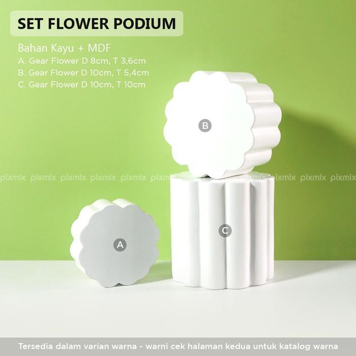 Properti Foto Podium Flower Pixmix Gio - White