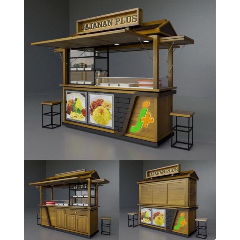 booth semi container kayu estetik / booth custom / stand jualan