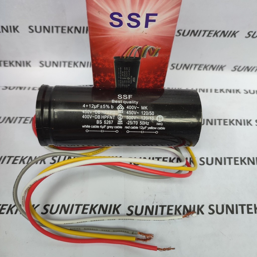 kapasitor 12uf + 4uf - CAPASITOR 12+4UF - KAPASITOR 12 UF DAN 4 UF