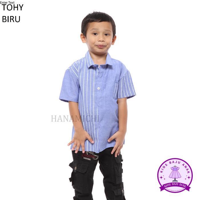 Kiminori TOHY Kemeja Anak Lengan Pendek - BIRU, S