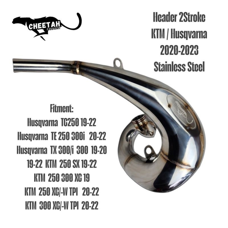 Cheetah Header /Perut Knalpot KTM Husq  250cc 300cc 2tak 2020-2023  Stainless Steel