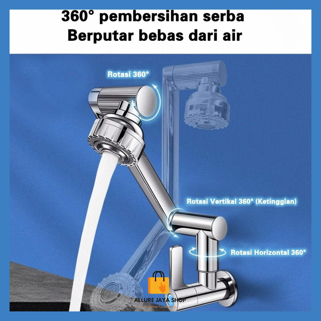 [AJS] Kran Angsa Dapur Fleksibel Kran Wastafel Kran Air Cuci Piring Tembok Kran Shower 1/2 Inch