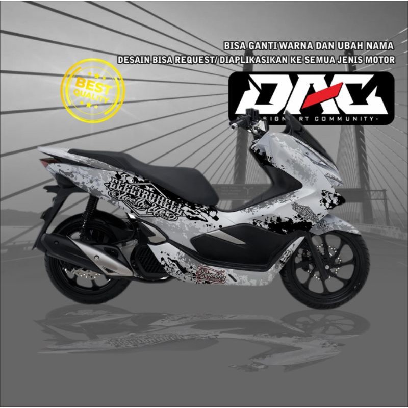 Sticker Decal full body PCX grafis putih