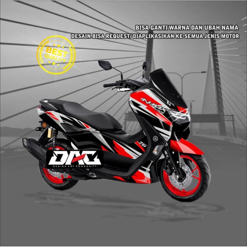 Stiker Motor Sticker Decal full body nmax grafis merah hitam Murah  Berkwalitas