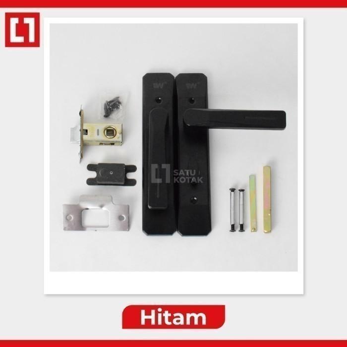 Handle Gagang Kunci Pintu Kamar Mandi Toilet 1 Set Warna - Weldom - Hitam