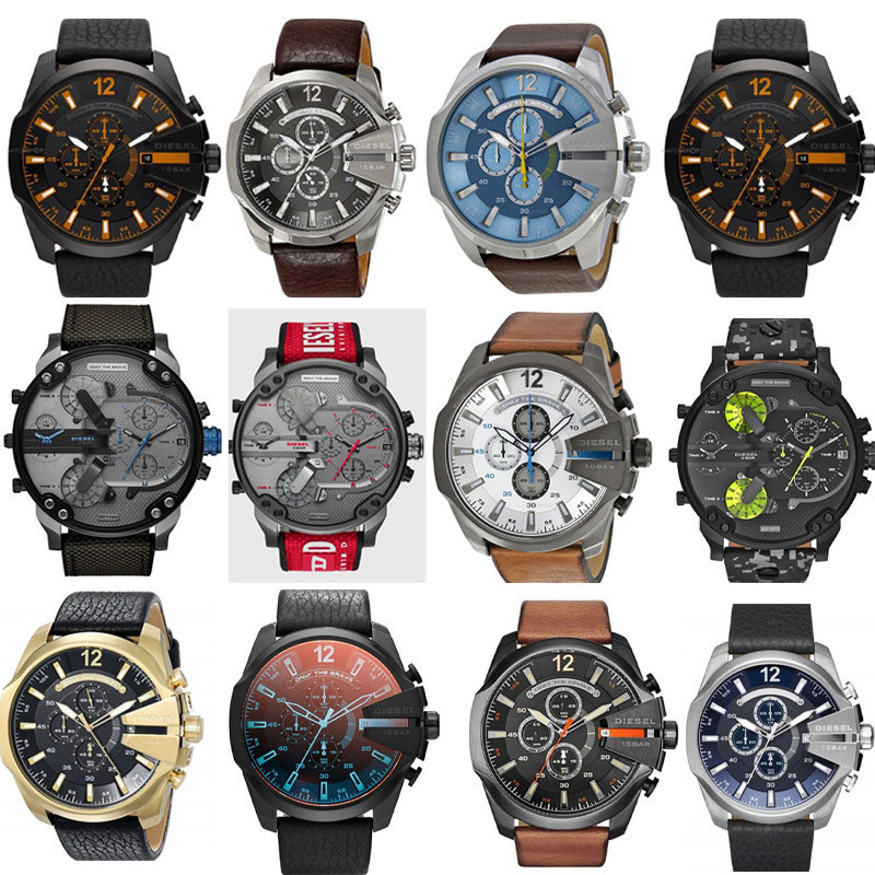 American Diesel Watch Men's Quartz Movement Trendy Leather Strap Sports Fashion Large Dial Wristwatc