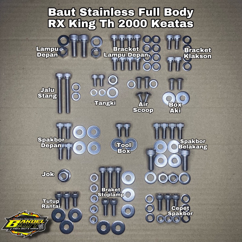 ANONNIA.ID Baut Full Body RX KING Baut L Stainless Anti Karat THE 100% Stainless Steel