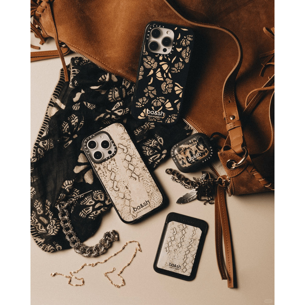 CASECASE X ba&sh Serpent Custom Case Impact Black Clear Hard Magnetic Suction Impact Case Untuk Appl