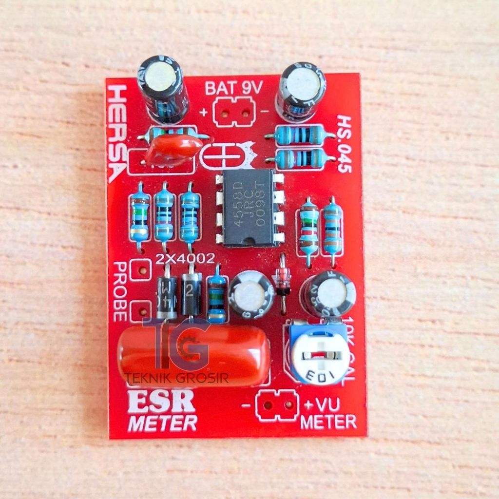 Kit ESR Meter Elco JRC4558D Alat Cek Kapasitor PCB 48x31mm