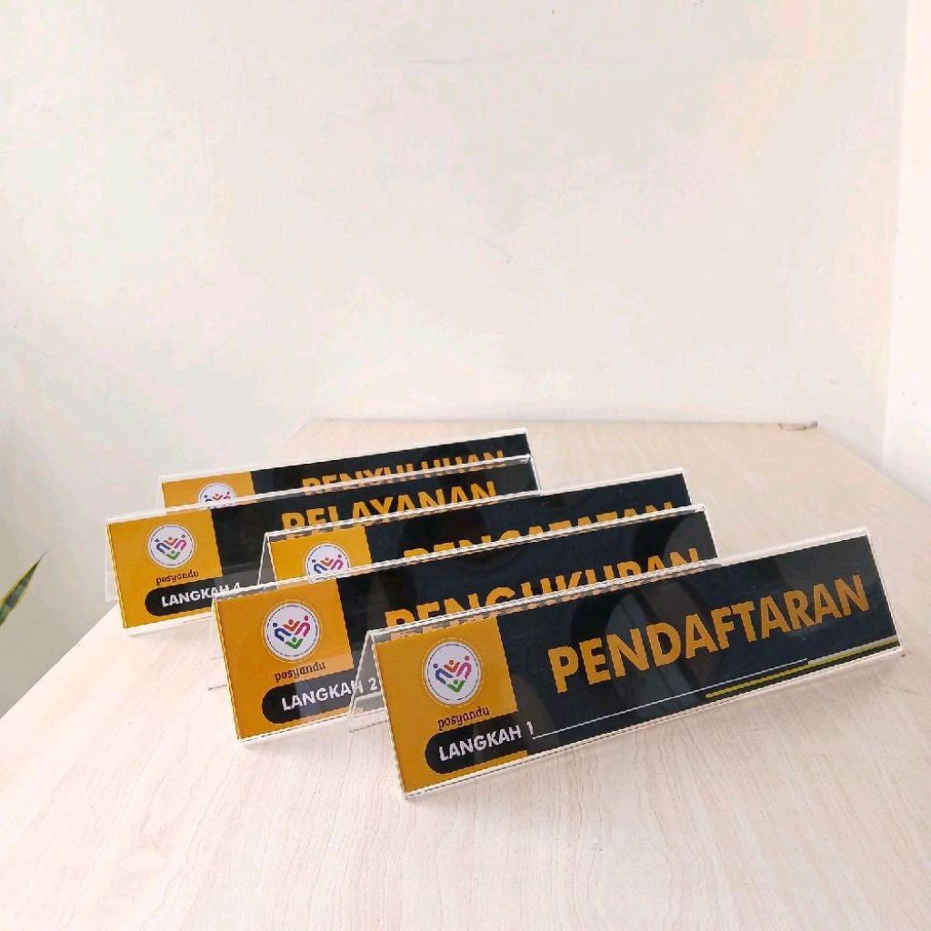 Akrilik Display Papan Meja Posyandu - 1 Set Akrilik Papan Meja Pelayanan Posyandu - Akrilik Meja