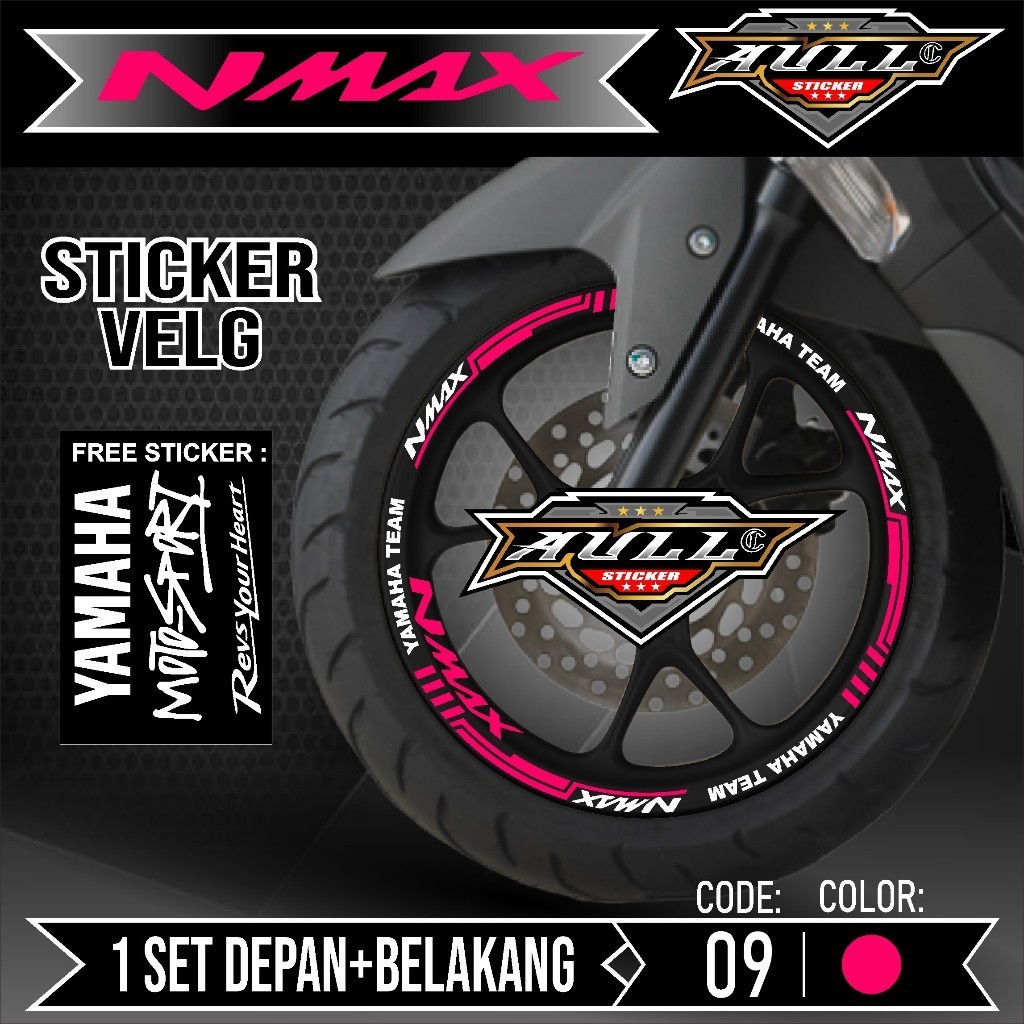 Sticker Velg Nmax Cutting Velg Motor Yamaha NMAX Old List Stiker Cutting Velk Ban Variasi Set Depan 