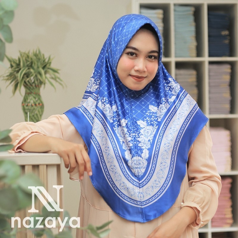 Hijab instan bahan Jersey Hijab Bergo Instan Daily Jersey Motif Printing With Pad