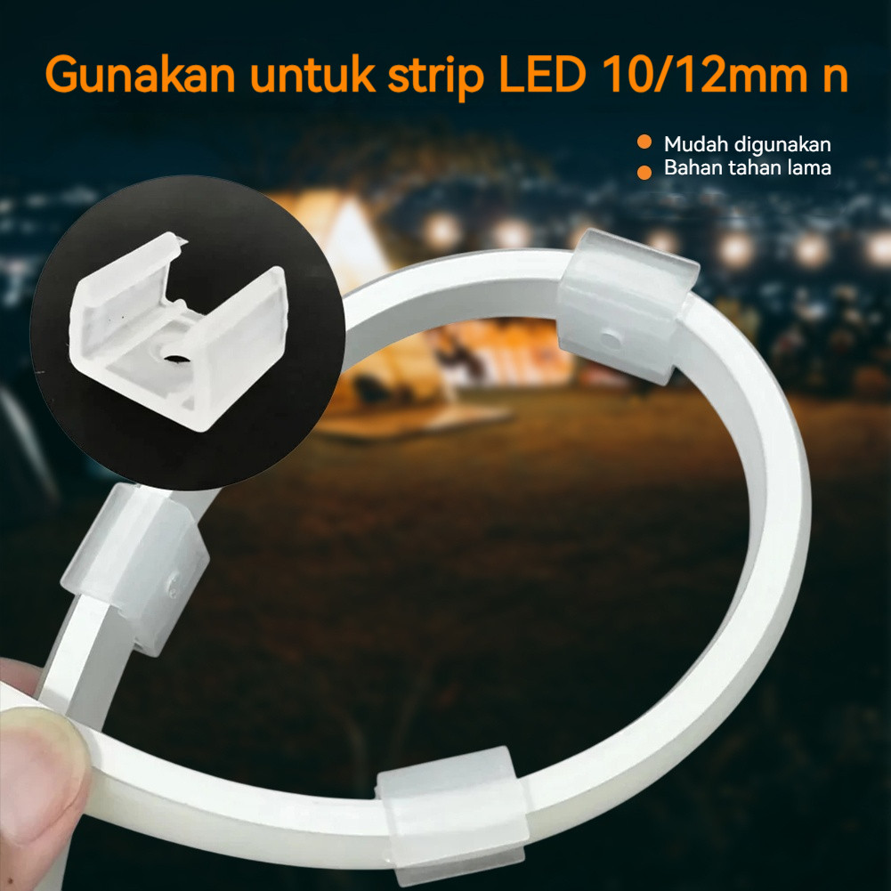 100PCS Dudukan Lampu Neon Klem Lampu Neon Braket Klem Neon Flexible Dudukan Neon Flex Led 12mm Klem 