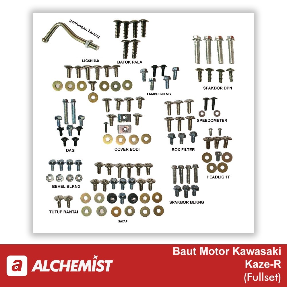 BISA COD Baut Kawasaki Kaze R Full Set / Baud Kawasaki Kaze R Full Body / COD Baut Kawasaki Kaze R F