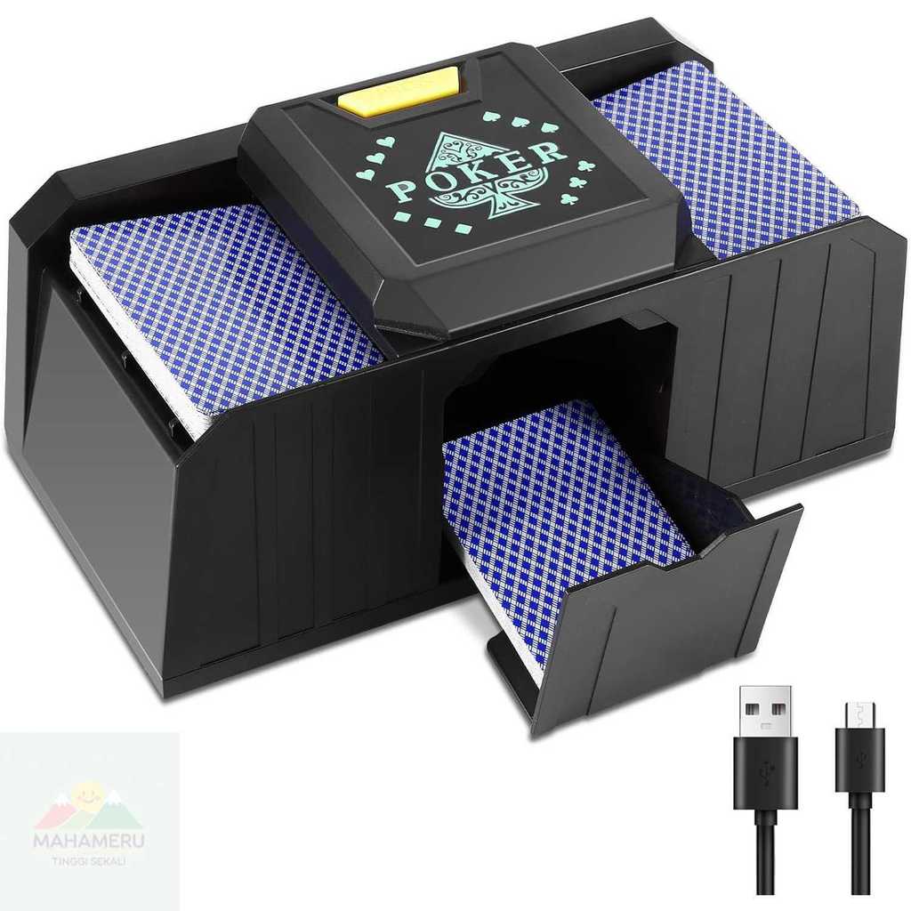 SIL Mesin Kocok Kartu Otomatis 2 Deck Shuffle Machine Bridge UNO Games - S-44