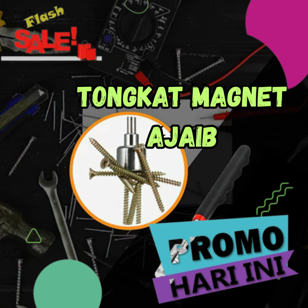 Cod Teleskopik Tongkat Magnet Lampu Pengambil Barang Mur Baut Besi Jatuh Tongkat Telescopic