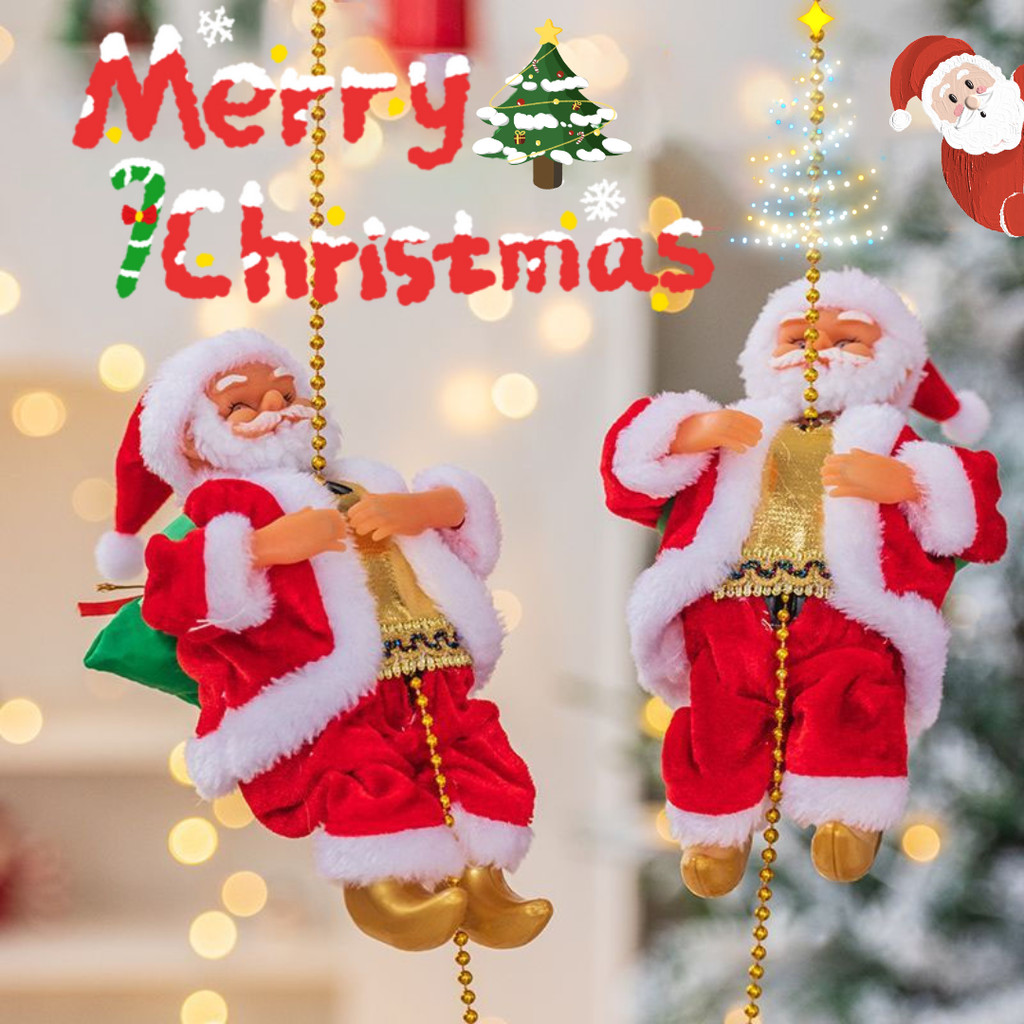 Mainan Santa Claus Dekorasi Natal Hadiah Natal Mainan Santa Claus Yang Memanjat Tali Santa Claus Ele