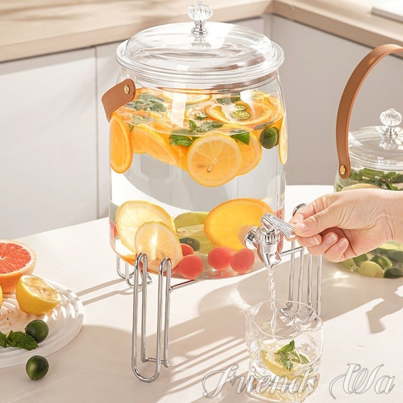 Ketel Air Dingin Dispenser Air Keran, Ember Kedap Udara Transparan Rumah Tangga Kelas Makanan Bekas 