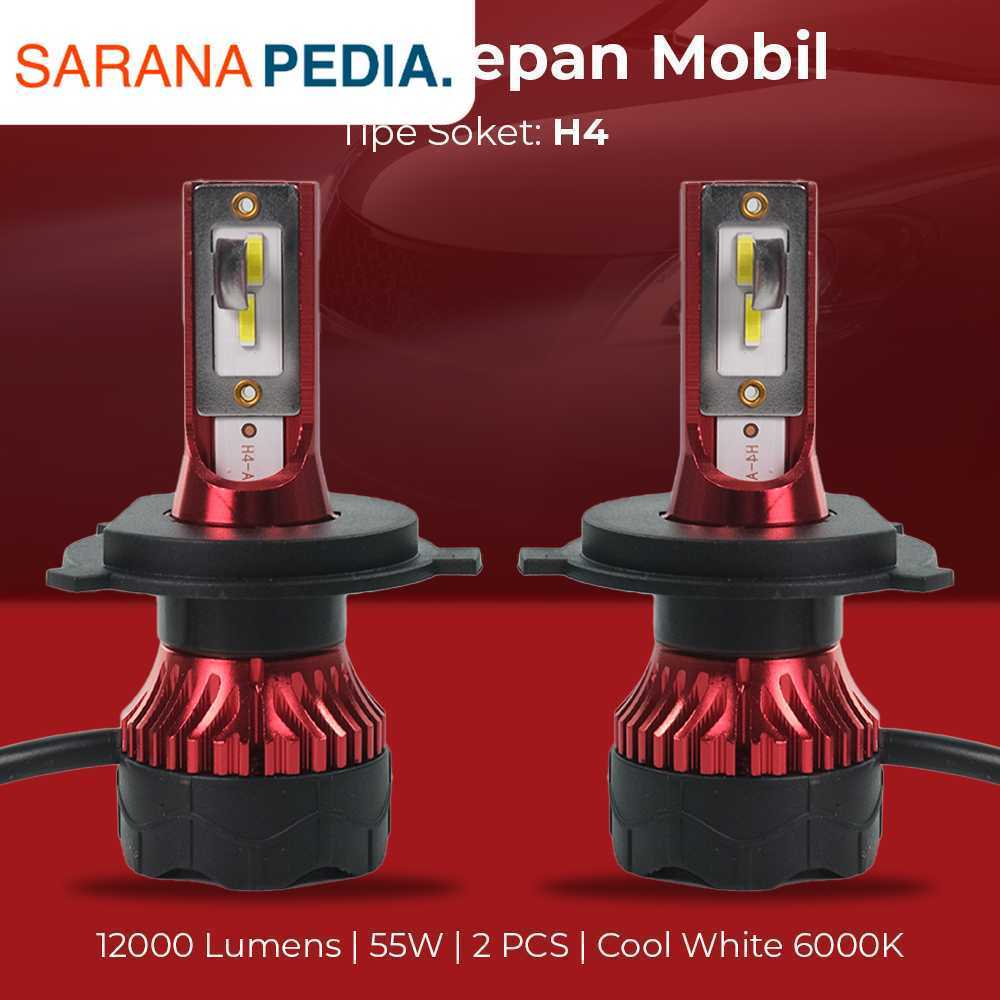 Saranapedia Lampu Depan Mobil LED Car Headlight ZES 12000 Lumens 55W H4 2 PCS