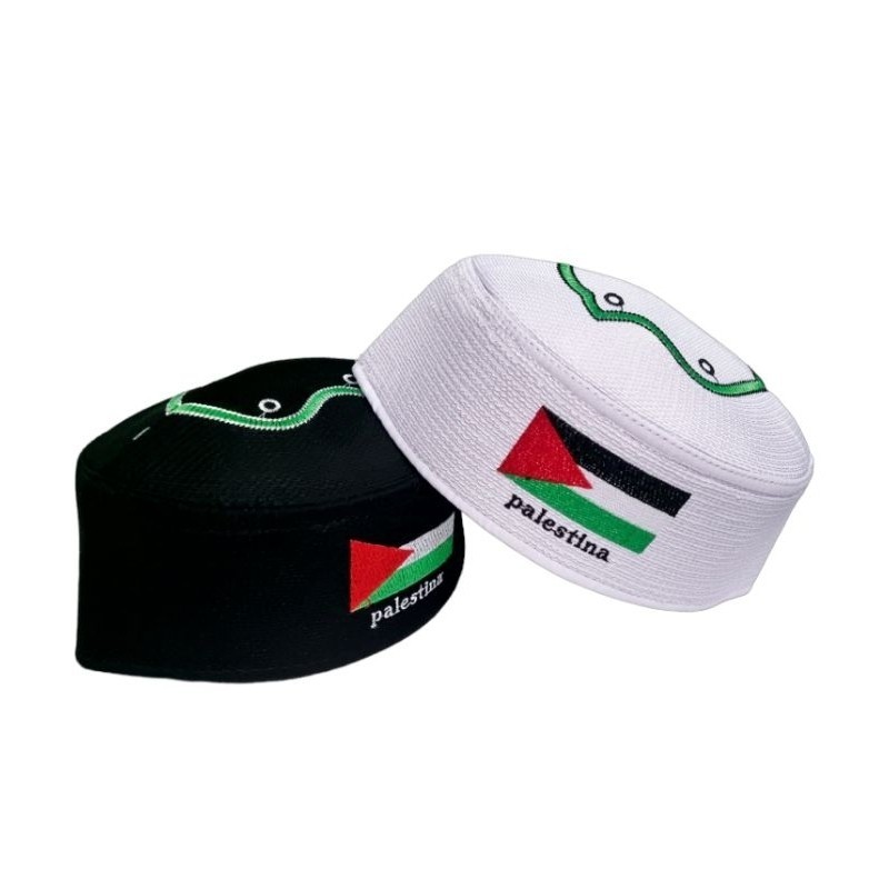 Peci Kopiah Songkok Terompah Palestina Motif murah , Kopiah Malaysia Lokal Spon Bordir Terompah Pale