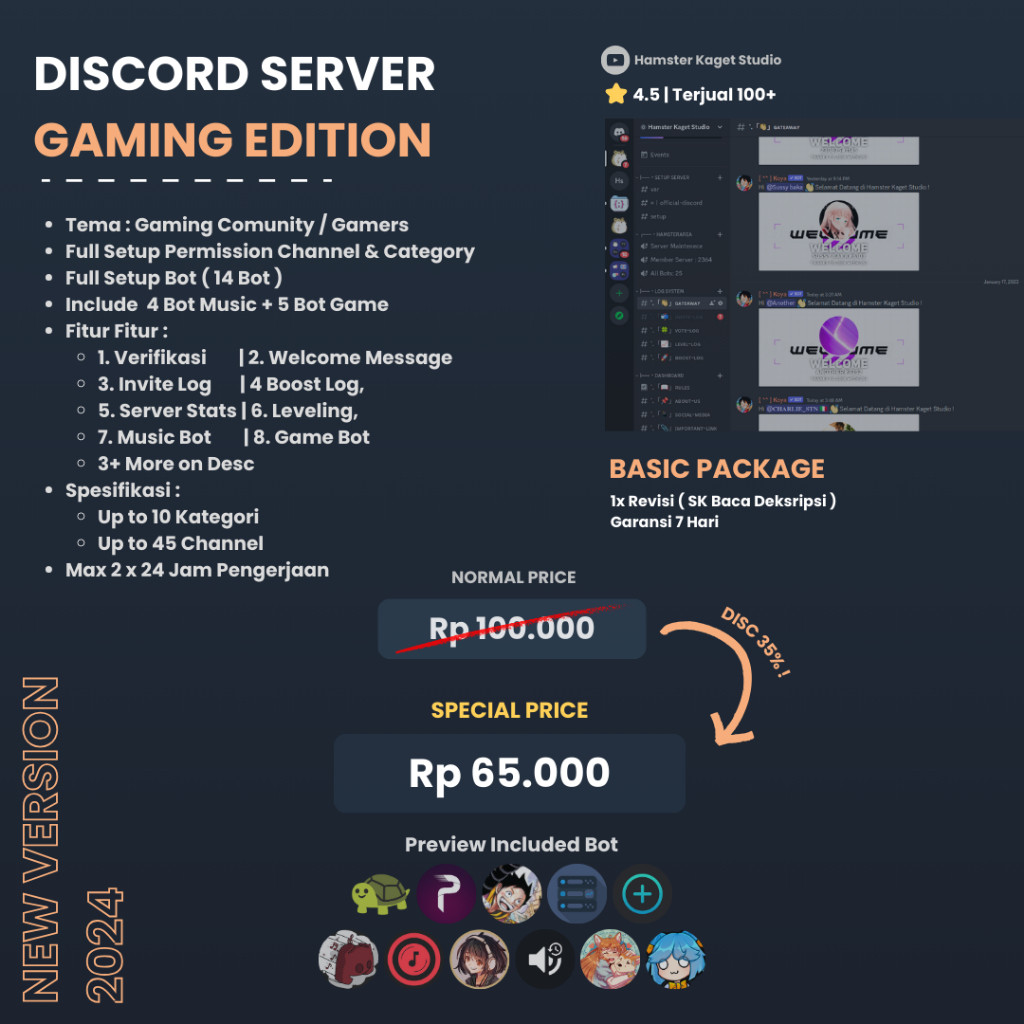 DISCORD SERVER GAMING EDITION | FULL SETUP  BOT | SERVER DISCORD FULL SETUP  - HK Studio