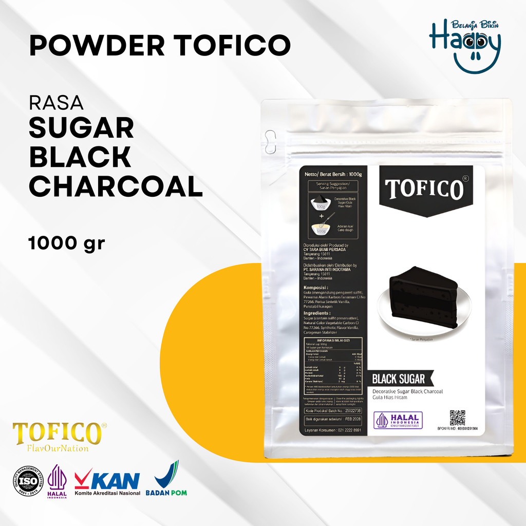 BBH Tofico Sugar Black Charcoal Powder 1kg - Bubuk Minuman Rasa Arang Food Grade Tofico Black Charco
