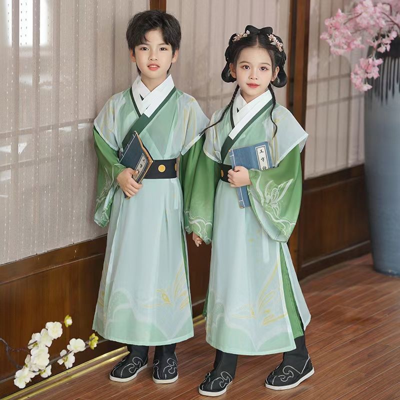 Hanfu anak laki-laki Hanfu anak laki-laki dan perempuan pertunjukan pakaian sarjana